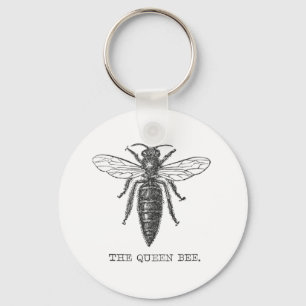 Vintage Queen Bee Illustration Keychain