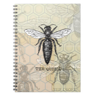 Vintage Queen Bee Illustration Notebook