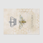 Vintage Queen Bee Royal Crown Gold Honeycomb Tissue Paper<br><div class="desc">This vintage themed tissue paper features a honey bee in the centre with a royal crown and the worlds "Queen Bee" on a background of golden honeycomb. use for gift wrap or for paper crafts including decoupage. Designed by world renowned artist ©Tim Coffey.</div>