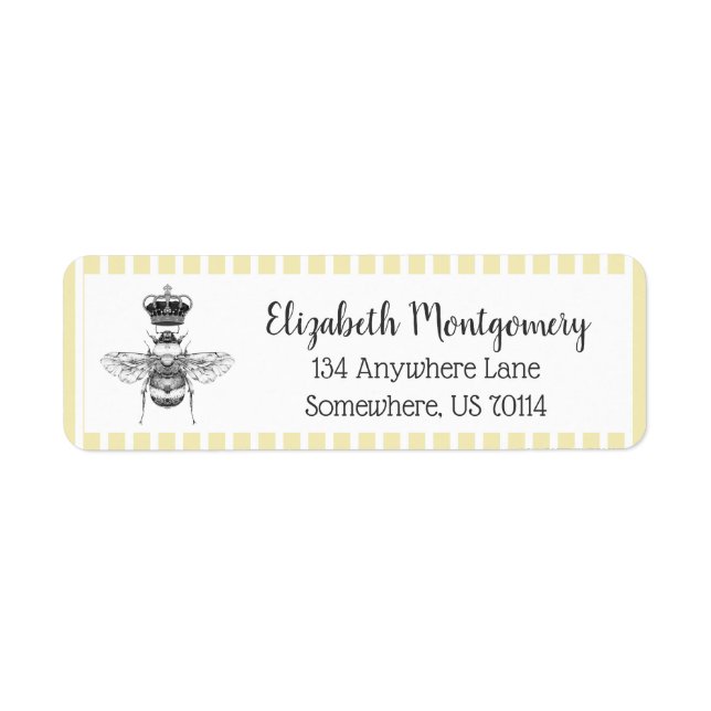 Vintage Queen Bee & Stripes | Personalized (Front)