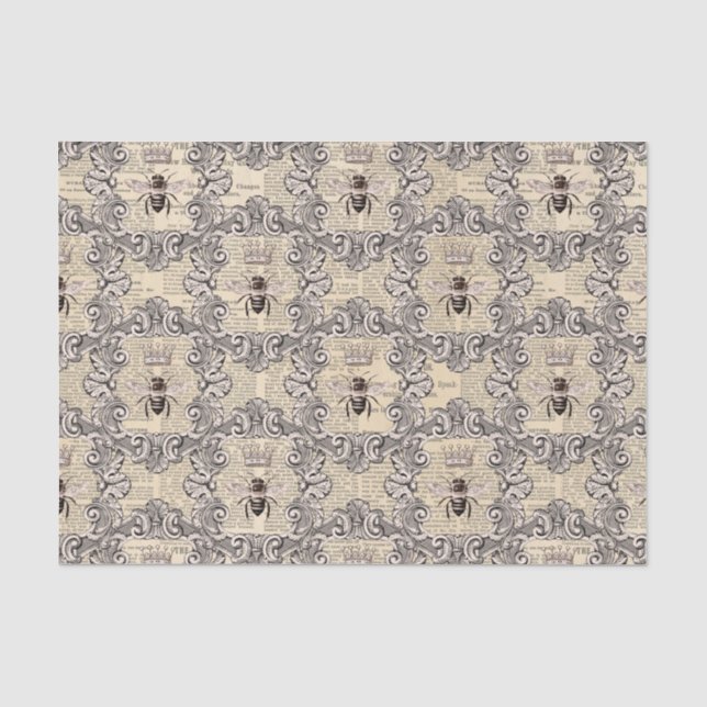Vintage Queen Bee Tissue Paper (Front)