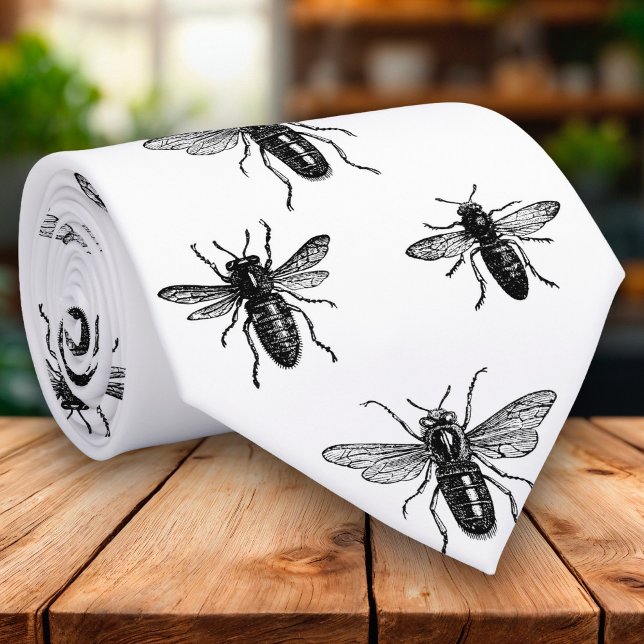 Vintage Queen Bee & Working Bees Illustration Tie (Creator Uploaded)