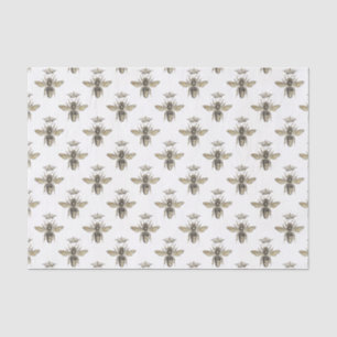 Vintage Queen Honeybee with Medieval Crown Pattern Tissue Paper