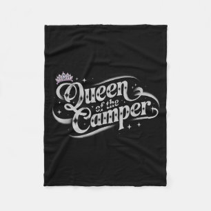 Vintage Queen of Camper Sassy RV Camping Besties Fleece Blanket