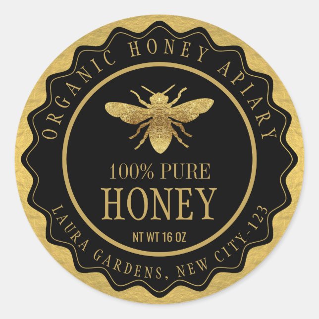 Vintage Queenline Bee Honey Jar Étiquette personna (Devant)