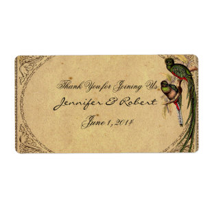 Vintage Quetzal Bird Elegant Étiquette de bouteill