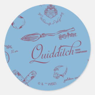 Vintage QUIDDITCH™ Sketch Pattern Classic Round Sticker