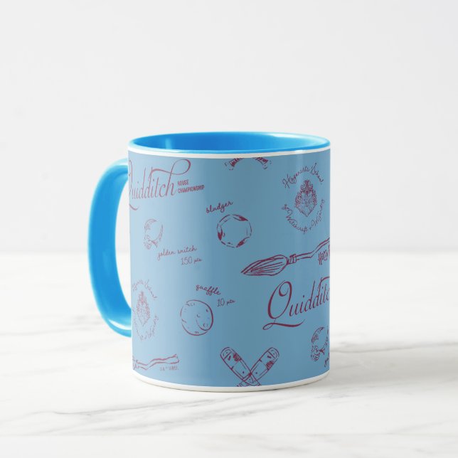 Vintage QUIDDITCH™ Sketch Pattern Mug (Front Left)