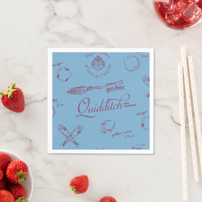 Vintage QUIDDITCH™ Sketch Pattern Napkin (Insitu)