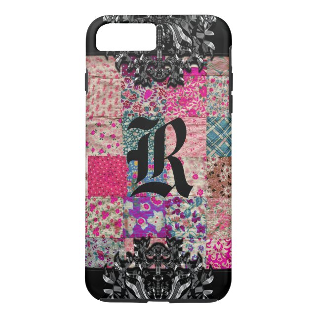 Vintage Quilt Monogram Case-Mate iPhone Case (Back)