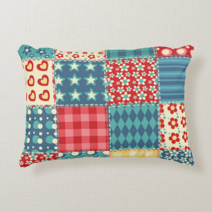 Vintage quilt: patchwork background pattern. accent pillow