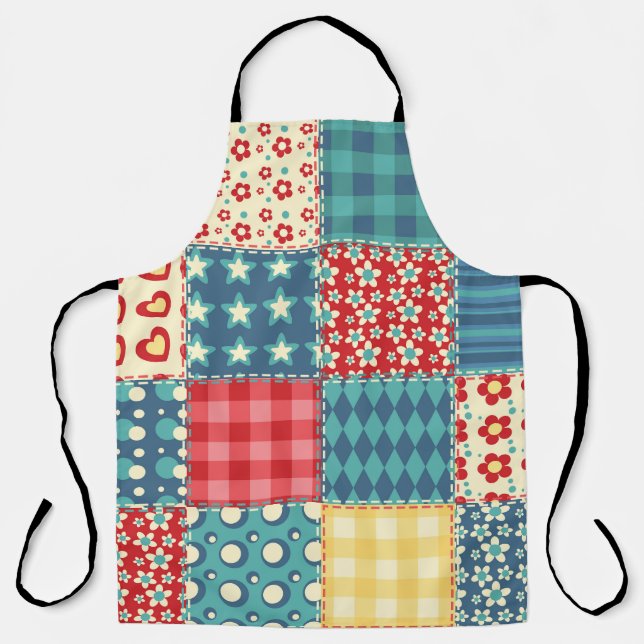 Vintage quilt: patchwork background pattern. apron (Front)