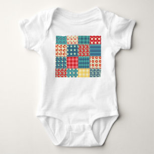 Vintage quilt: patchwork background pattern. baby bodysuit