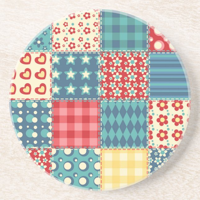 Vintage quilt: patchwork background pattern. coaster (Front)