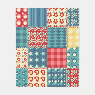 Vintage quilt: patchwork background pattern. fleece blanket