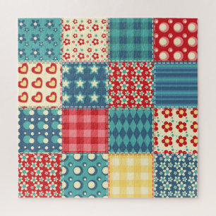 Vintage quilt: patchwork background pattern. jigsaw puzzle