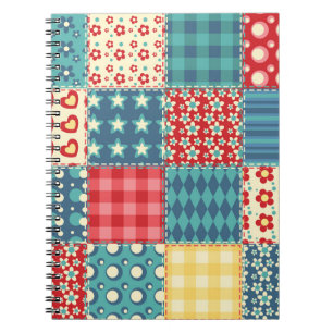Vintage quilt: patchwork background pattern. notebook