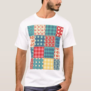 Vintage quilt: patchwork background pattern. T-Shirt