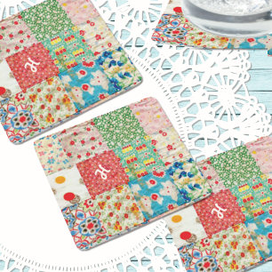 Vintage Quilt Pattern Paper Coaster