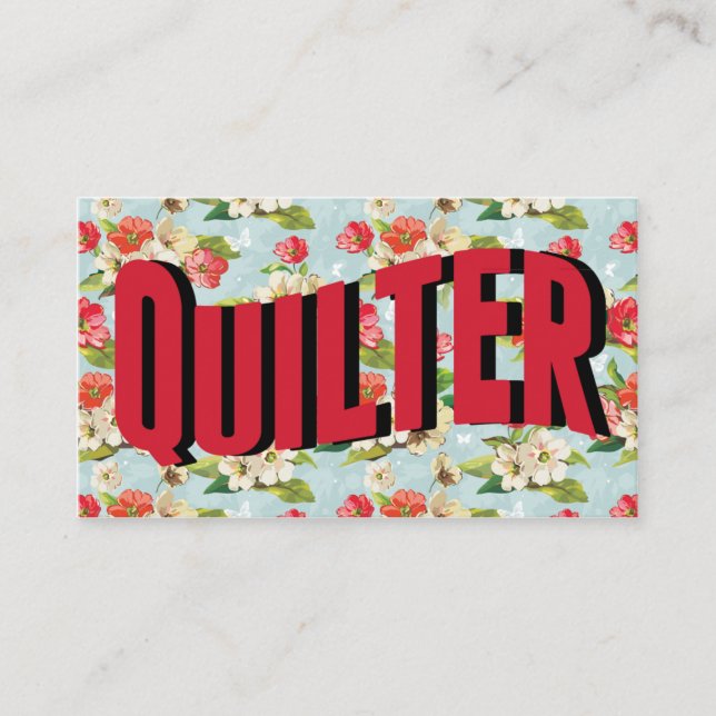 Vintage Quilter Quilting Business Cards (Front)