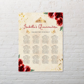 Vintage Quinceañera Table Seating Chart