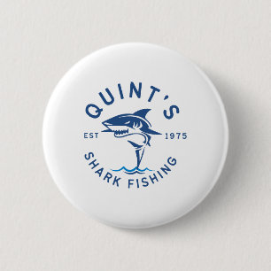Vintage Quint's Shark Fishing 1975 Retro 2 Inch Round Button