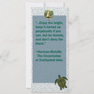 Vintage quote turtle and boat bookmark