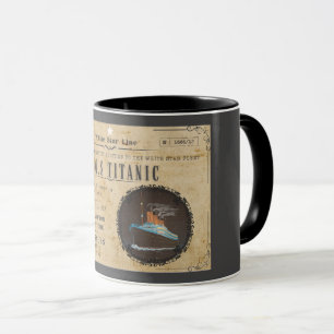 VINTAGE R.M.S. TITANIC ADVERSTING MUG