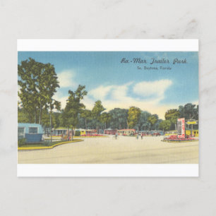 Vintage Ra-Mar Trailer Park Daytona Florida Postcard