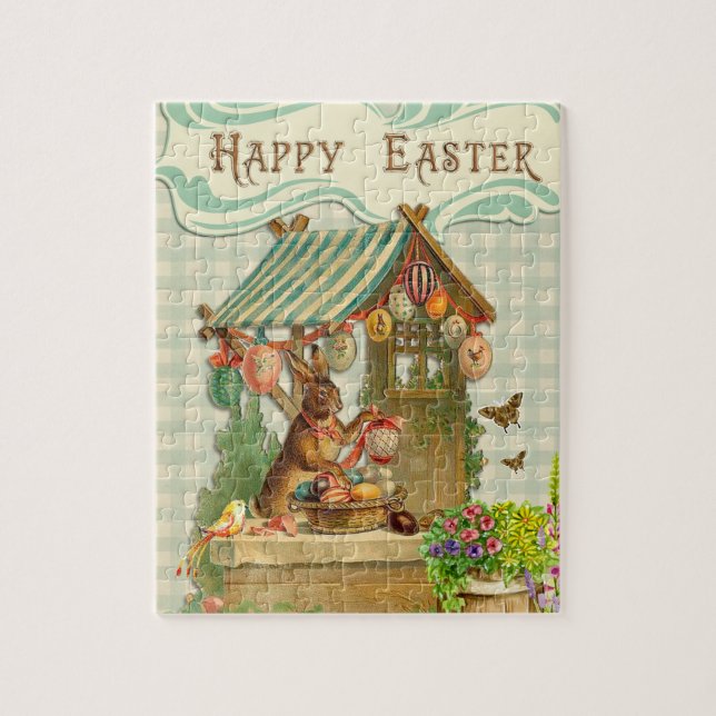 Vintage Rabbit  And Easter Egg  Jigsaw Puzzle (Vertical)