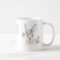 Vintage Rabbit and Flowers