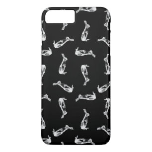 Vintage Rabbit Art Print Pattern Cute Bunny Black Case-Mate iPhone Case