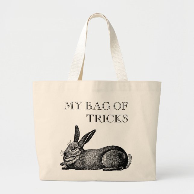 Vintage Rabbit Artisan Style Customizable Tote Bag (Front)