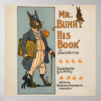 Vintage Rabbit Children's Book Illustration 