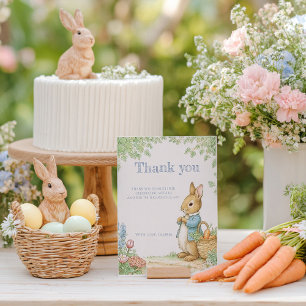 Vintage Rabbit Garden Baby Shower Thank You Card