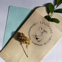 Vintage Rabbit Modern Script Family Return Address