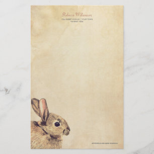 Vintage Rabbit Sketch Personalized Stationery