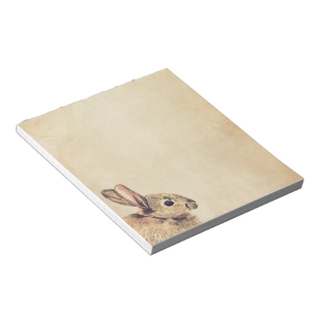 Vintage Rabbit Sketch Small Notepad (Angled)