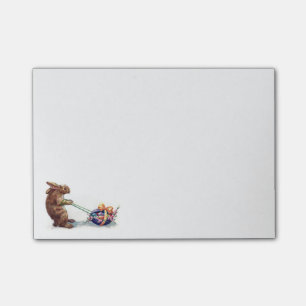 Vintage Rabbit Tugging Purple Egg Post-it Notes