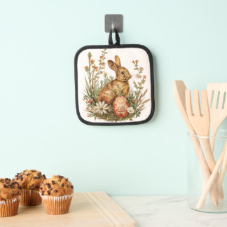 Vintage Rabbit With Egg Pot Holder
