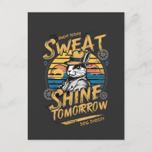 Vintage Rabbit Workout Motivation Art Postcard
