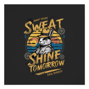 Vintage Rabbit Workout Motivation Art Poster
