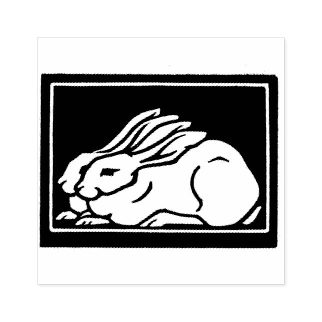Vintage rabbits art deco rubber stamp (Imprint)