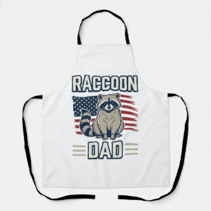 Vintage Raccoon Dad Patriotic Shirt Design_1 Apron
