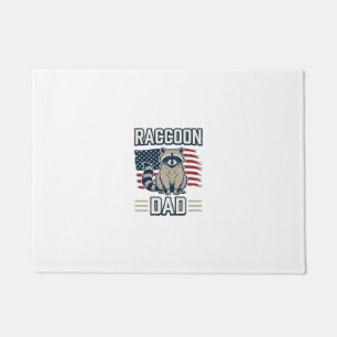 Vintage Raccoon Dad Patriotic Shirt Design_1 Doormat