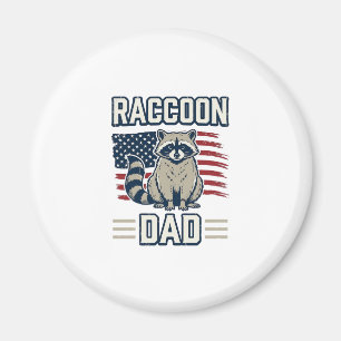 Vintage Raccoon Dad Patriotic Shirt Design_1 Magnet