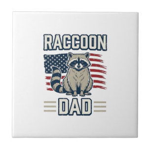 Vintage Raccoon Dad Patriotic Shirt Design_1 Tile