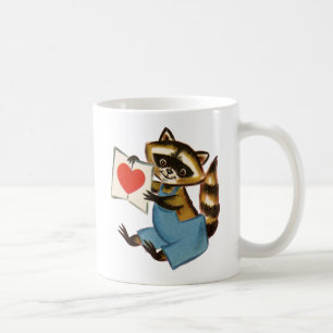 Vintage Raccoon Love Coffee Mug