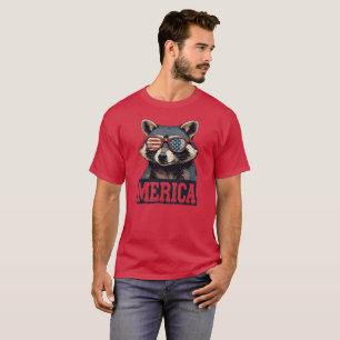Vintage Raccoon Merica 4th of july patriotic T-Shirt