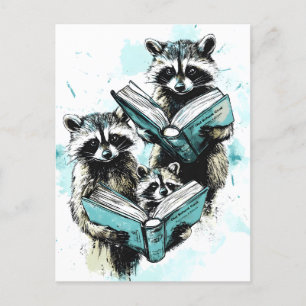 Vintage Raccoon Readers Club Announcement Postcard